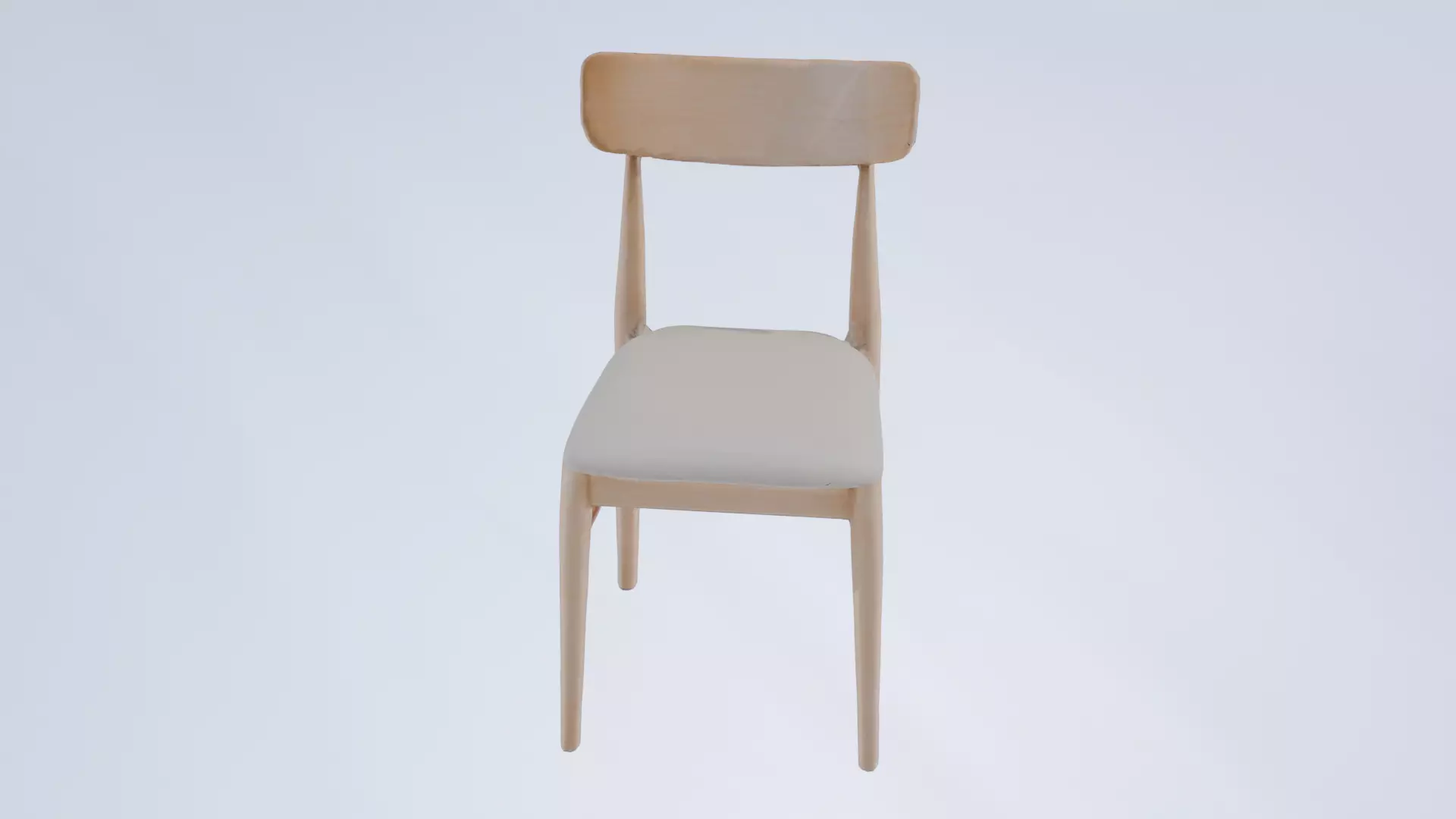 High Poly Wooden Dining Chair 3D Model Realistic Free low-poly 3D model