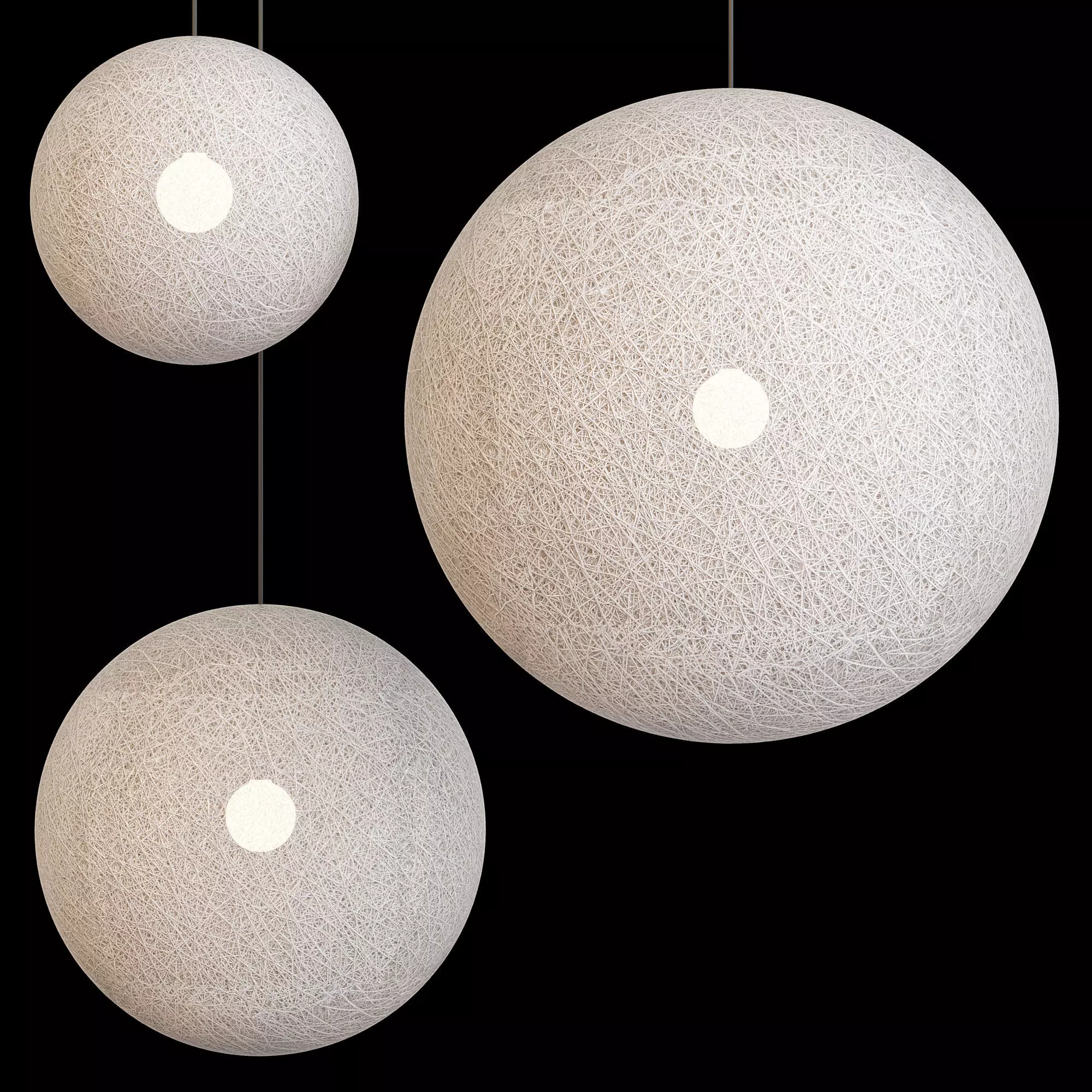 Moooi Thread Papier Mache Lamp Low-poly 3D model
