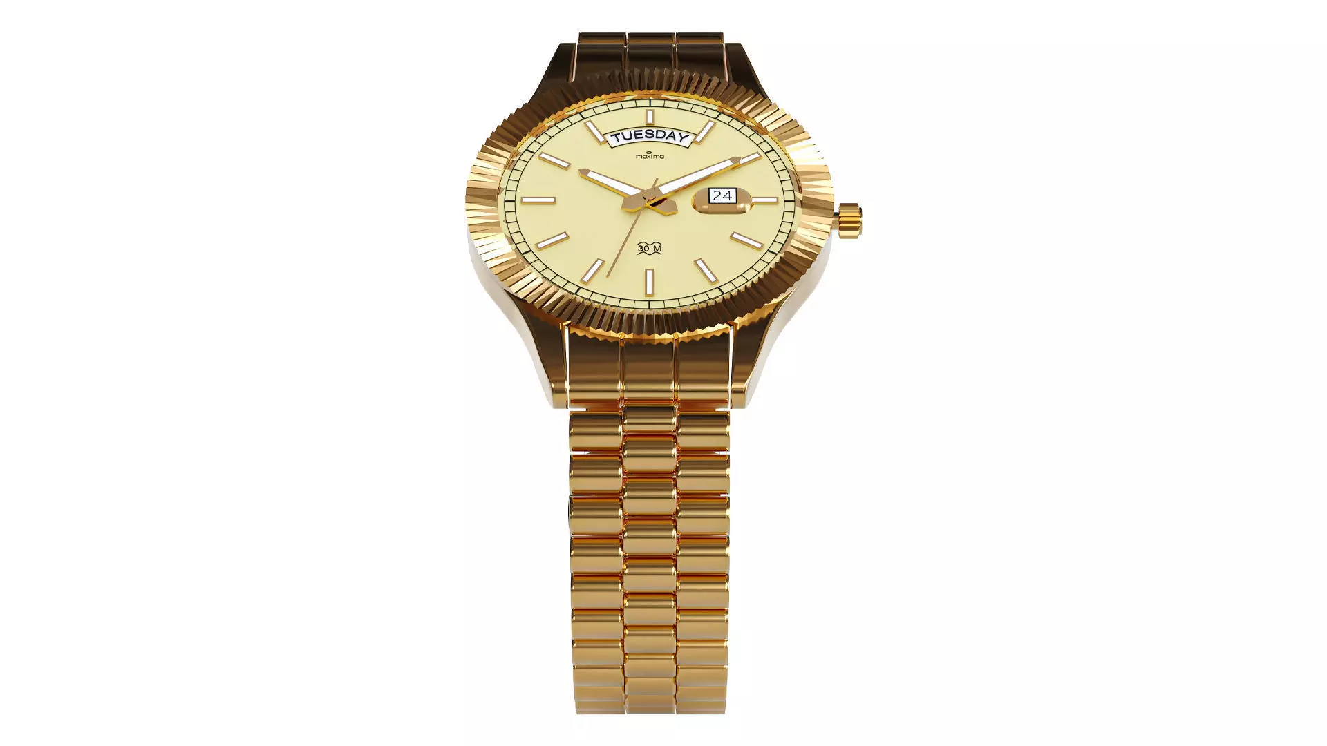 Maxima GOLD Men Gold Dial Analogue Watch 3D model