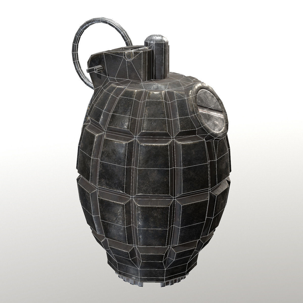 Lowpoly 36M Mills Bomb Low-poly 3D model_5