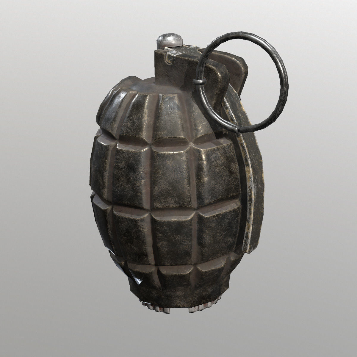 Lowpoly 36M Mills Bomb Low-poly 3D model_1