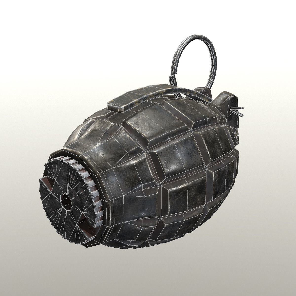 Lowpoly 36M Mills Bomb Low-poly 3D model_4