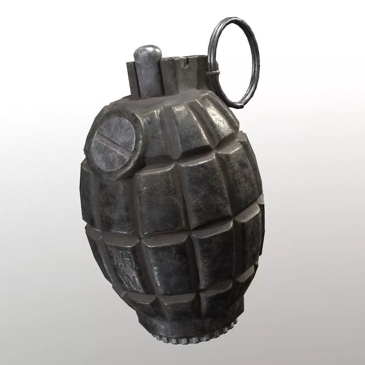 Lowpoly 36M Mills Bomb Low-poly 3D model_0