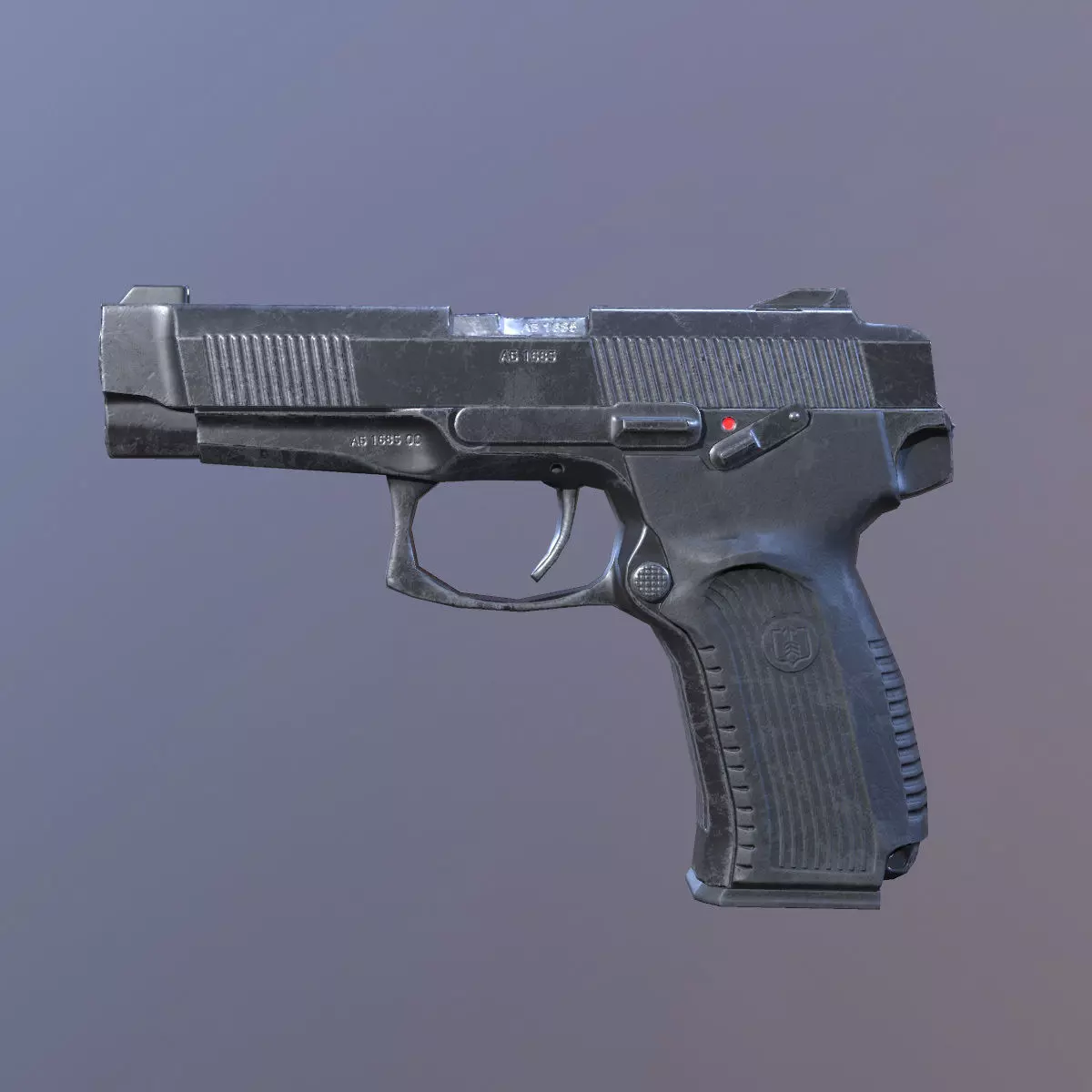 Lowpoly MP-443 Grach Yarygin Pistol Low-poly 3D model_0