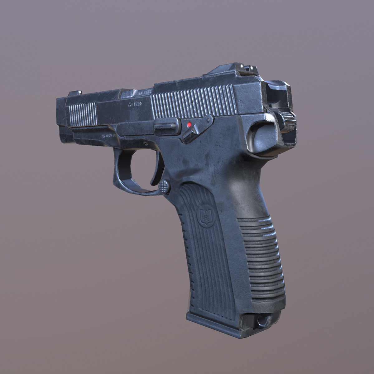 Lowpoly MP-443 Grach Yarygin Pistol Low-poly 3D model_3