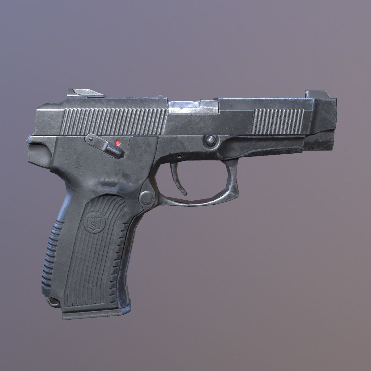 Lowpoly MP-443 Grach Yarygin Pistol Low-poly 3D model_2