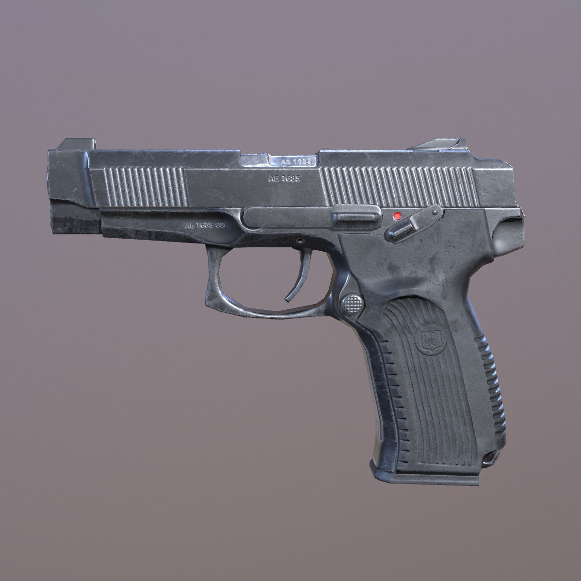 Lowpoly MP-443 Grach Yarygin Pistol Low-poly 3D model_1