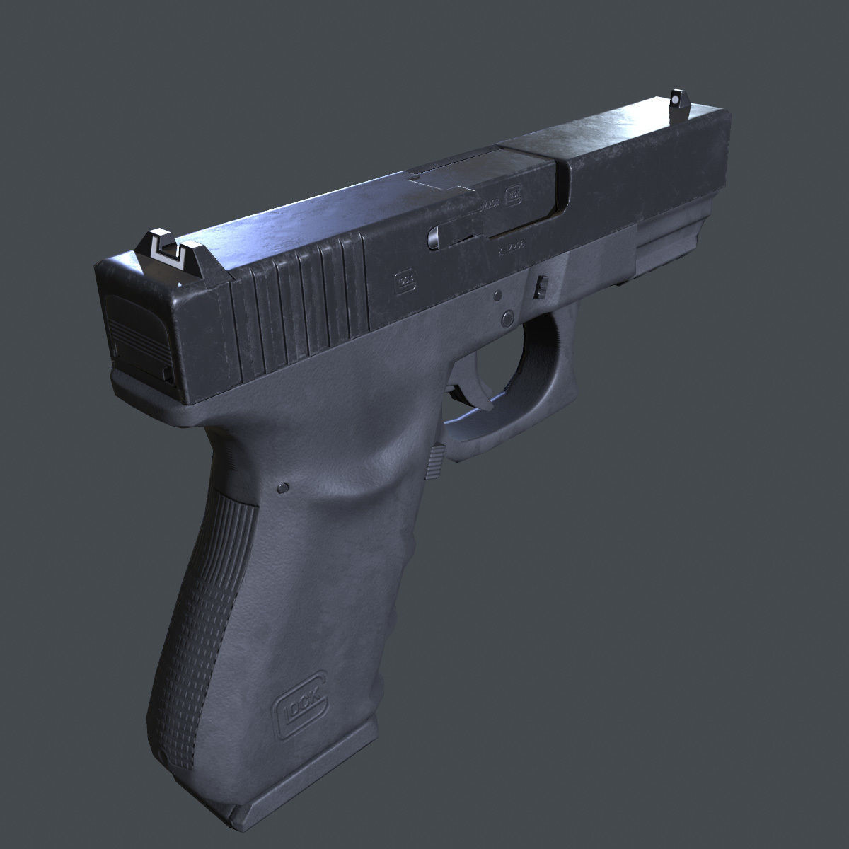 Lowpoly Glock 21 Handgun Low-poly 3D model_8