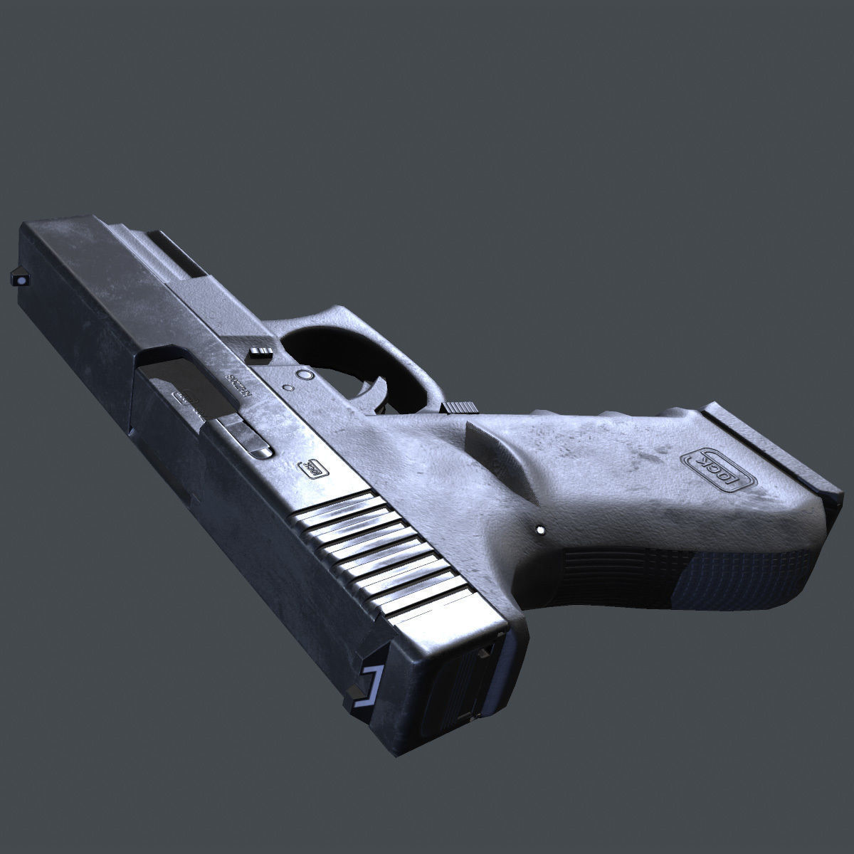 Lowpoly Glock 21 Handgun Low-poly 3D model_4