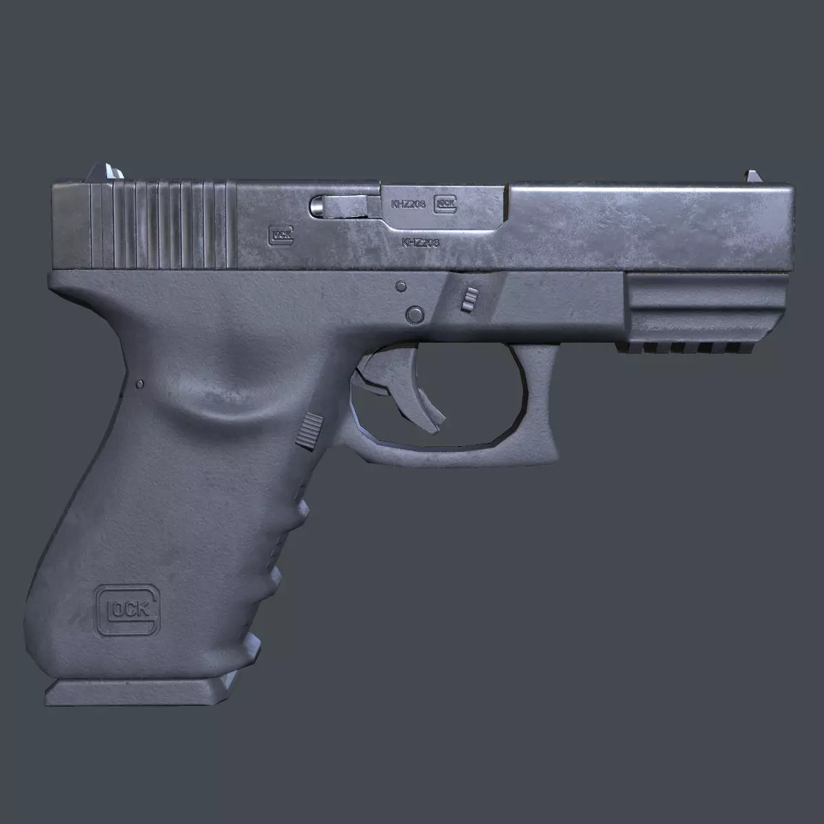 Lowpoly Glock 21 Handgun Low-poly 3D model_0