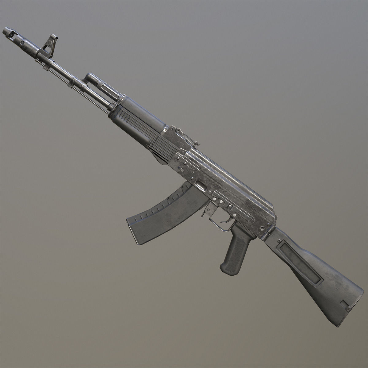 Lowpoly Kalashnikov AK-74M Assault Rifle Low-poly 3D model_4