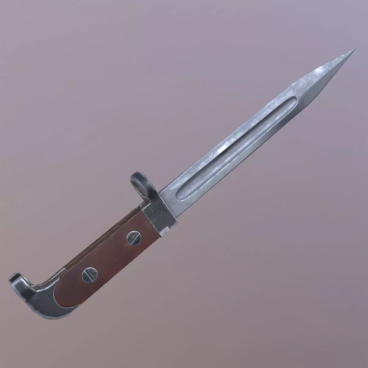 Lowpoly AK-47 Bayonet Low-poly 3D model_0