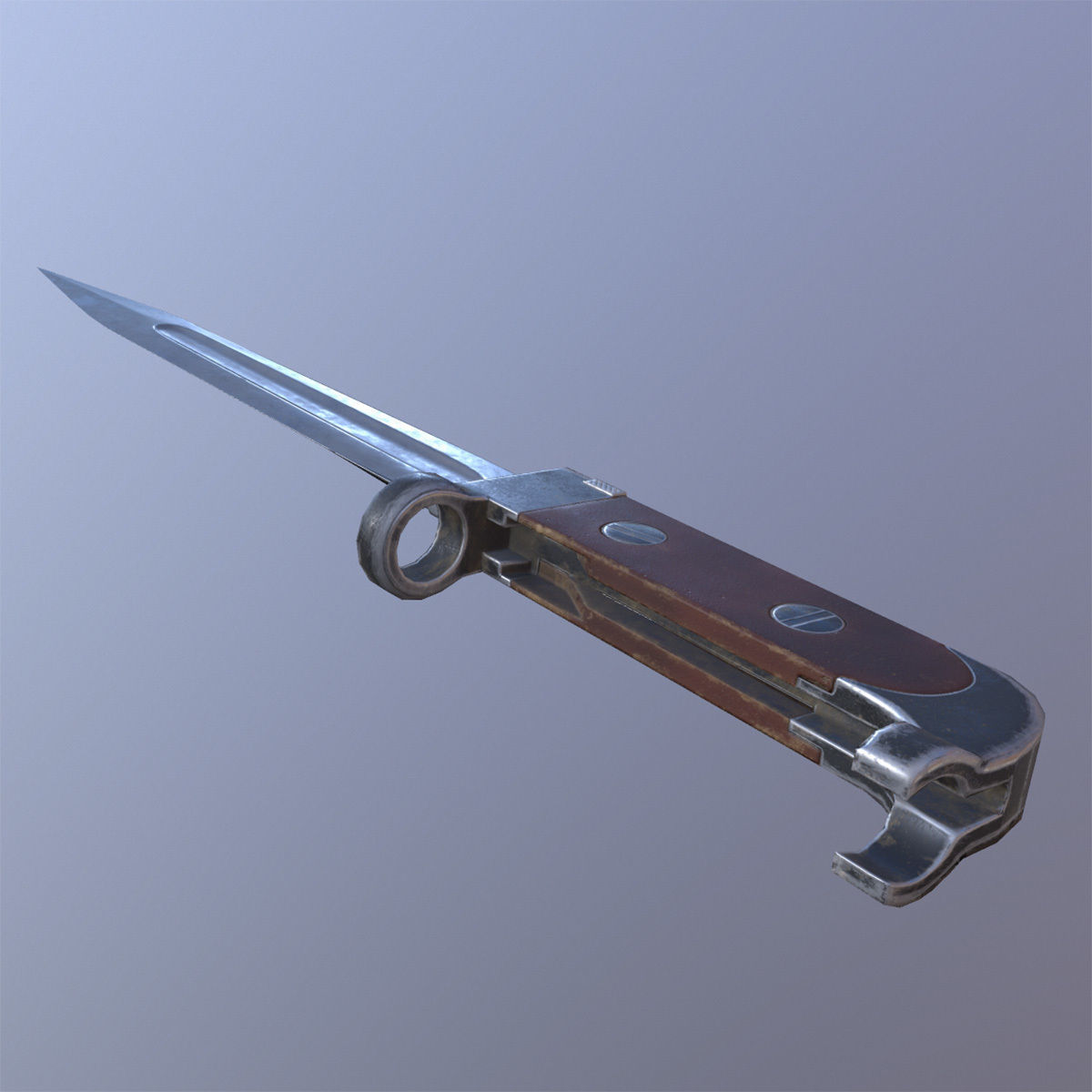 Lowpoly AK-47 Bayonet Low-poly 3D model_3