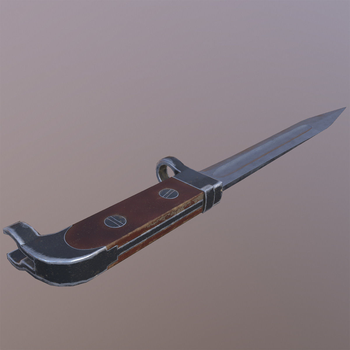 Lowpoly AK-47 Bayonet Low-poly 3D model_4