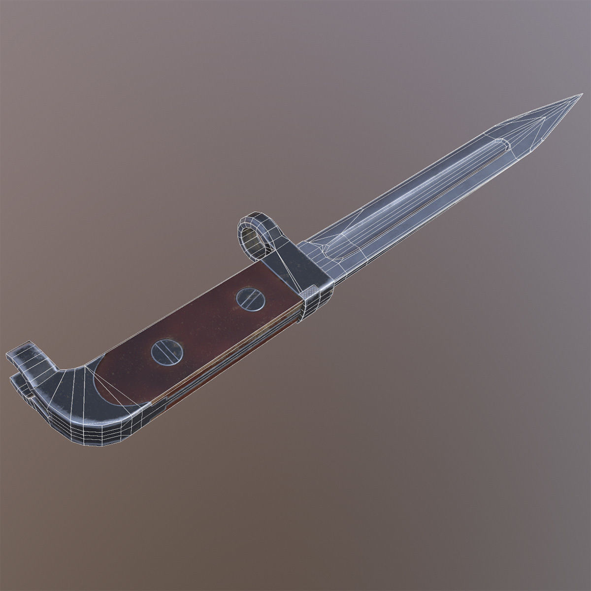 Lowpoly AK-47 Bayonet Low-poly 3D model_6