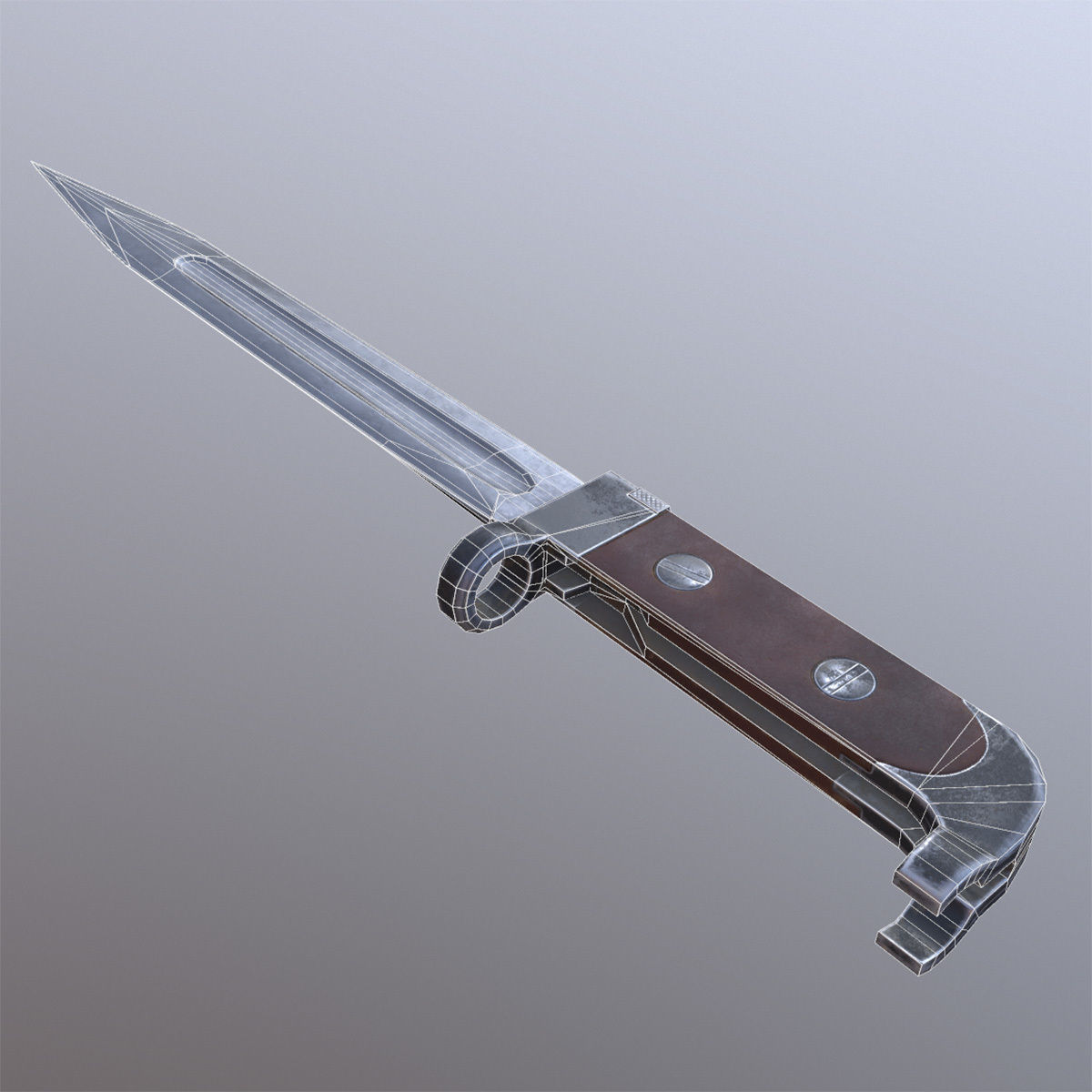 Lowpoly AK-47 Bayonet Low-poly 3D model_5