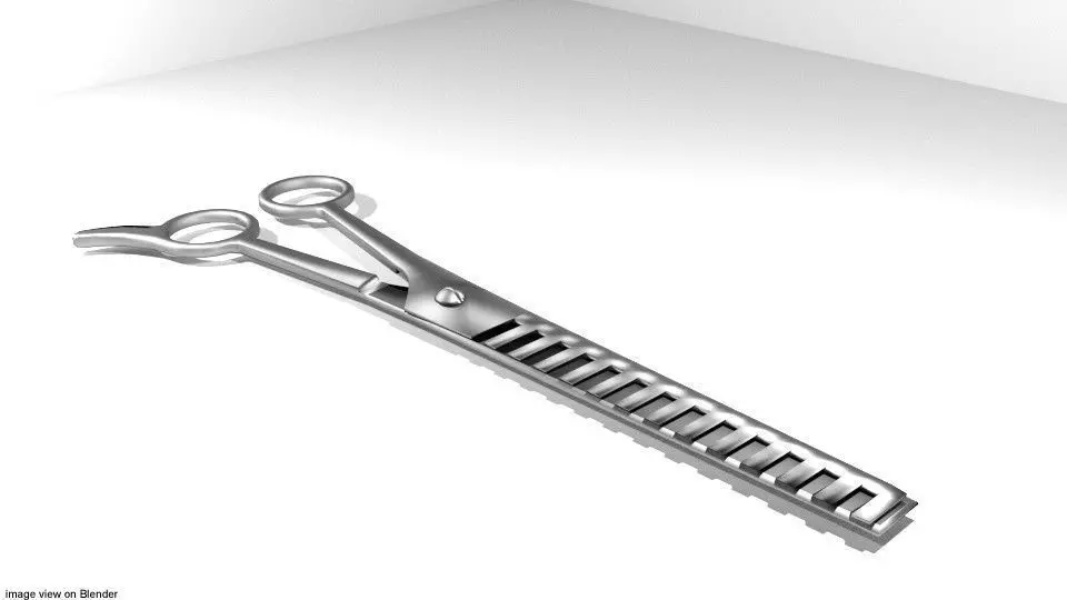 Barber Equipment - Scissor Saw 3D model