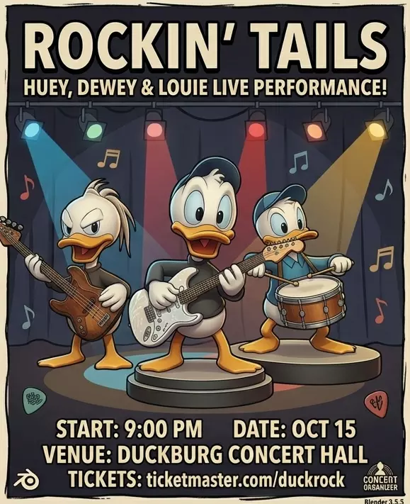 The Rebel Ducks 3D STL-3D Print Rocker Huey Dewey Louie 3D print model
