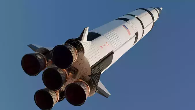 Saturn V Rocket 3D Model - Apollo Launch Vehicle Full Stages 