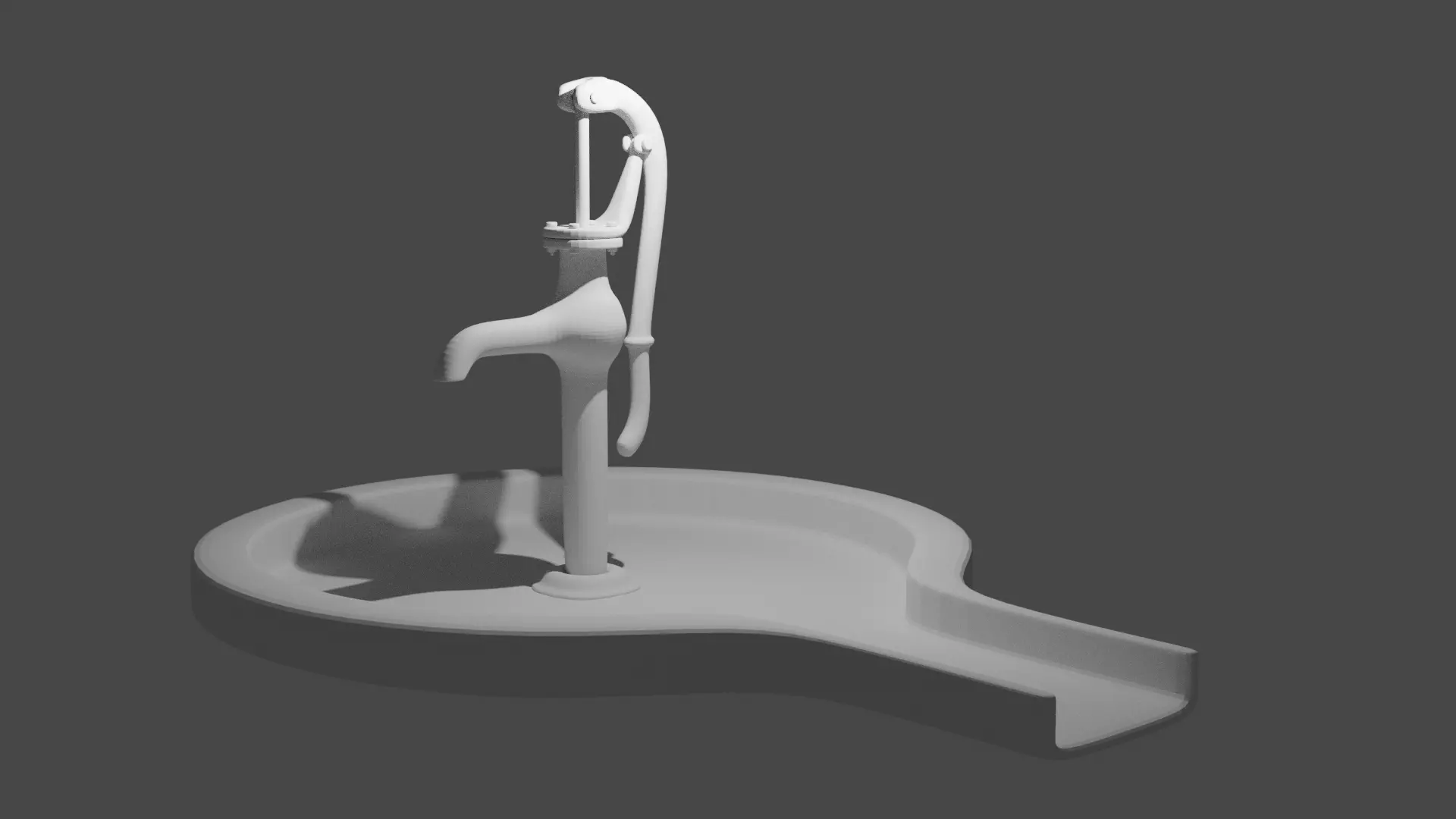 Old Village Water Hand Pump Low-poly 3D model