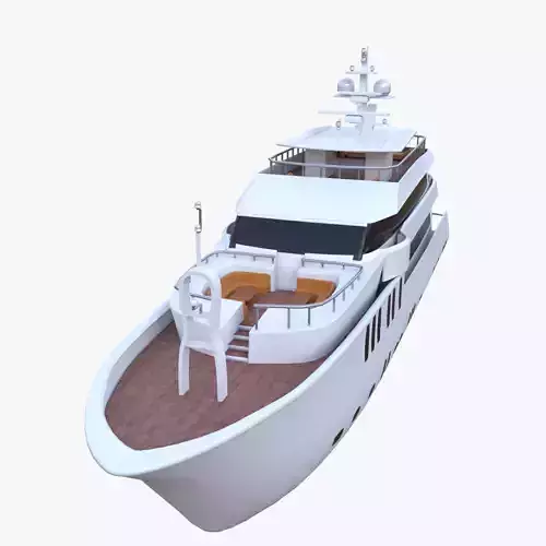 Modern Luxury Yacht PBR Low Poly Blender Ready
