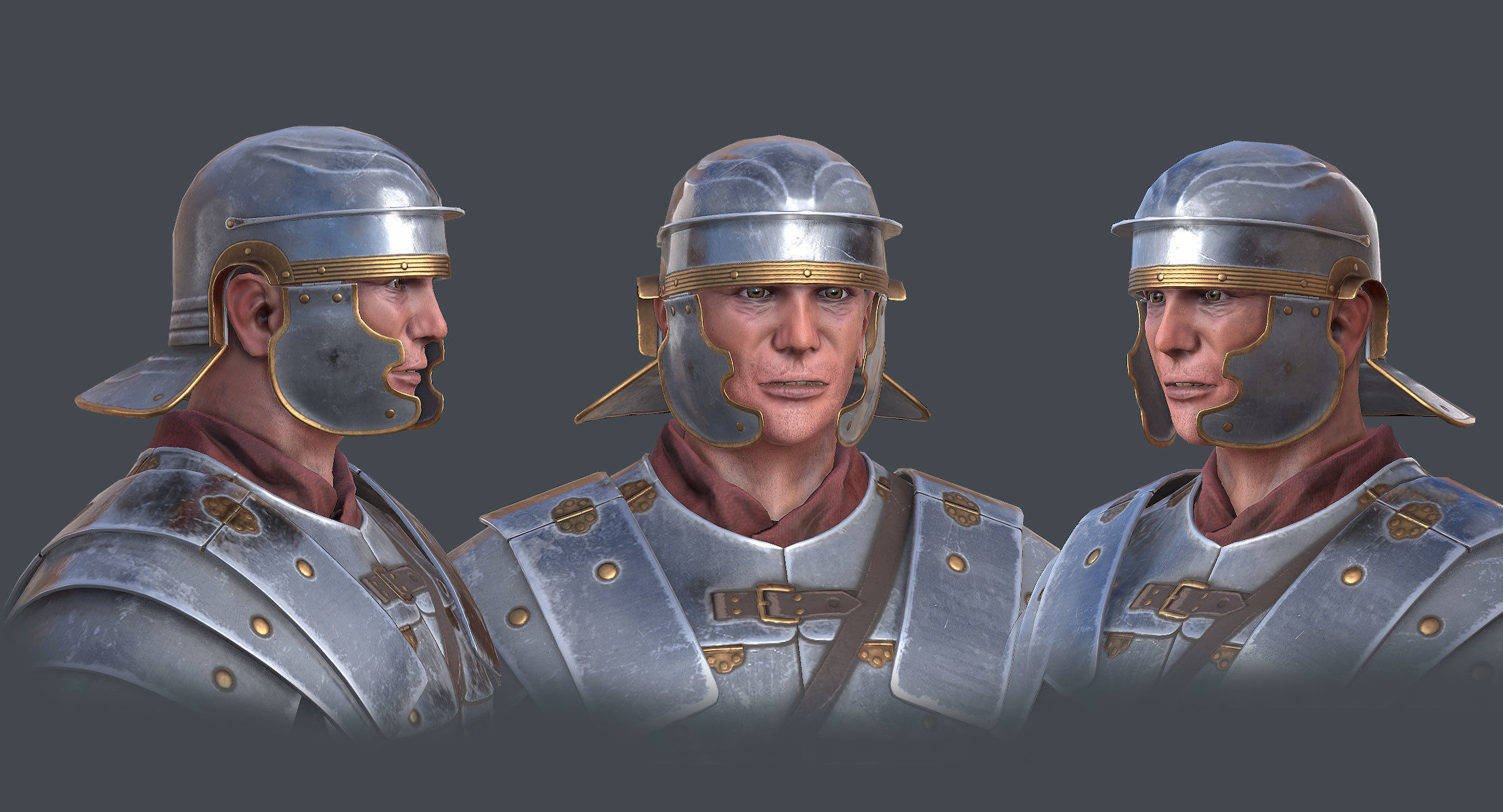 Lowpoly Roman Legionnaire Low-poly 3D model_6