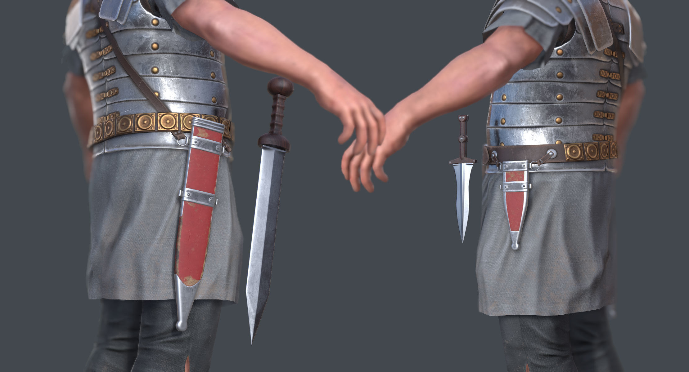 Lowpoly Roman Legionnaire Low-poly 3D model_5