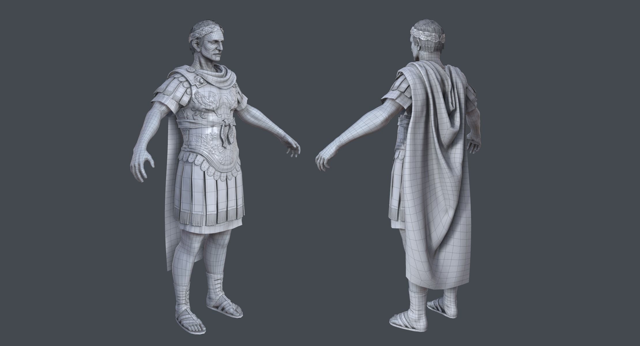 Lowpoly Gaius Julius Caesar Low-poly 3D model_6