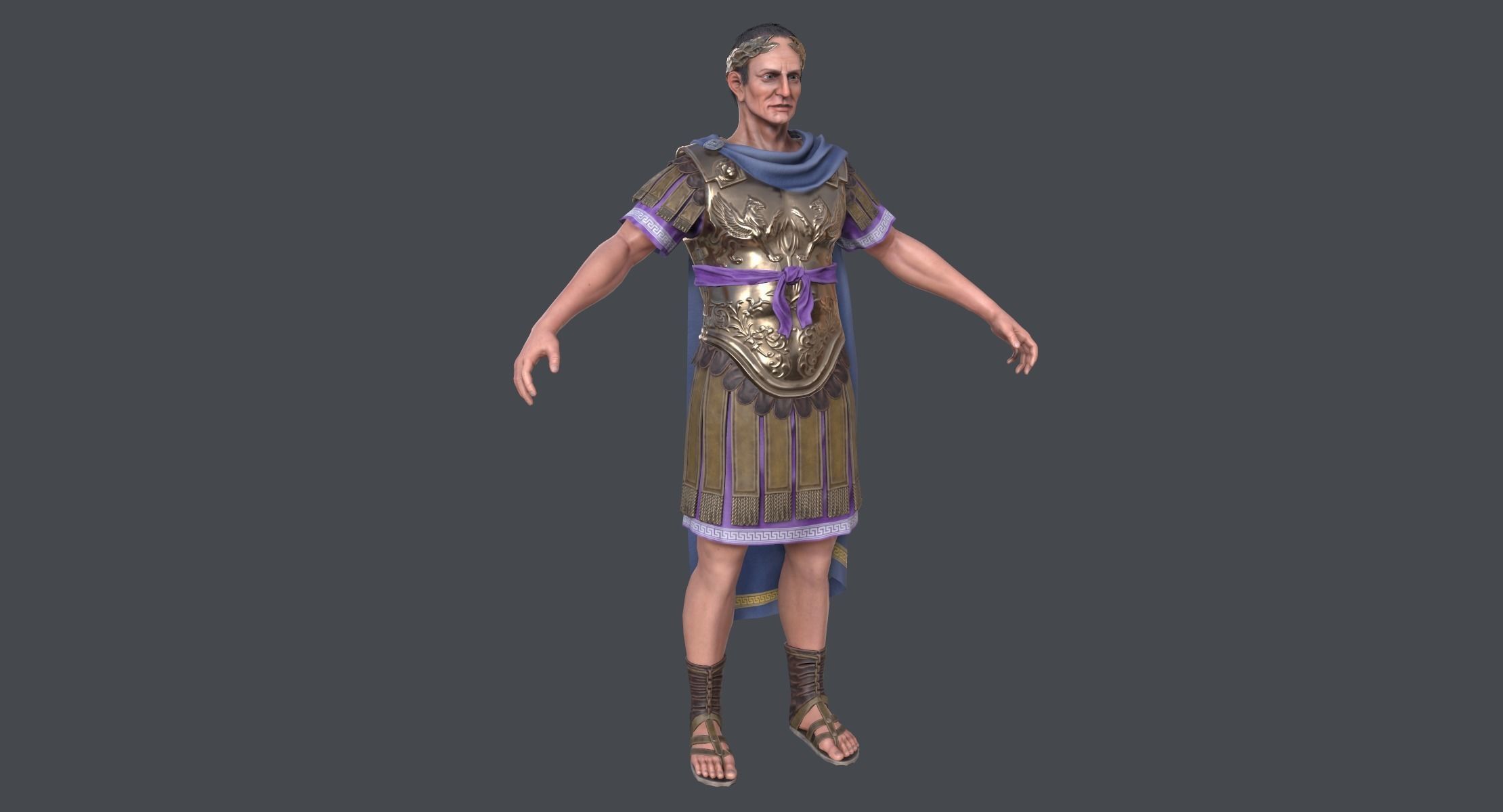 Lowpoly Gaius Julius Caesar Low-poly 3D model_1