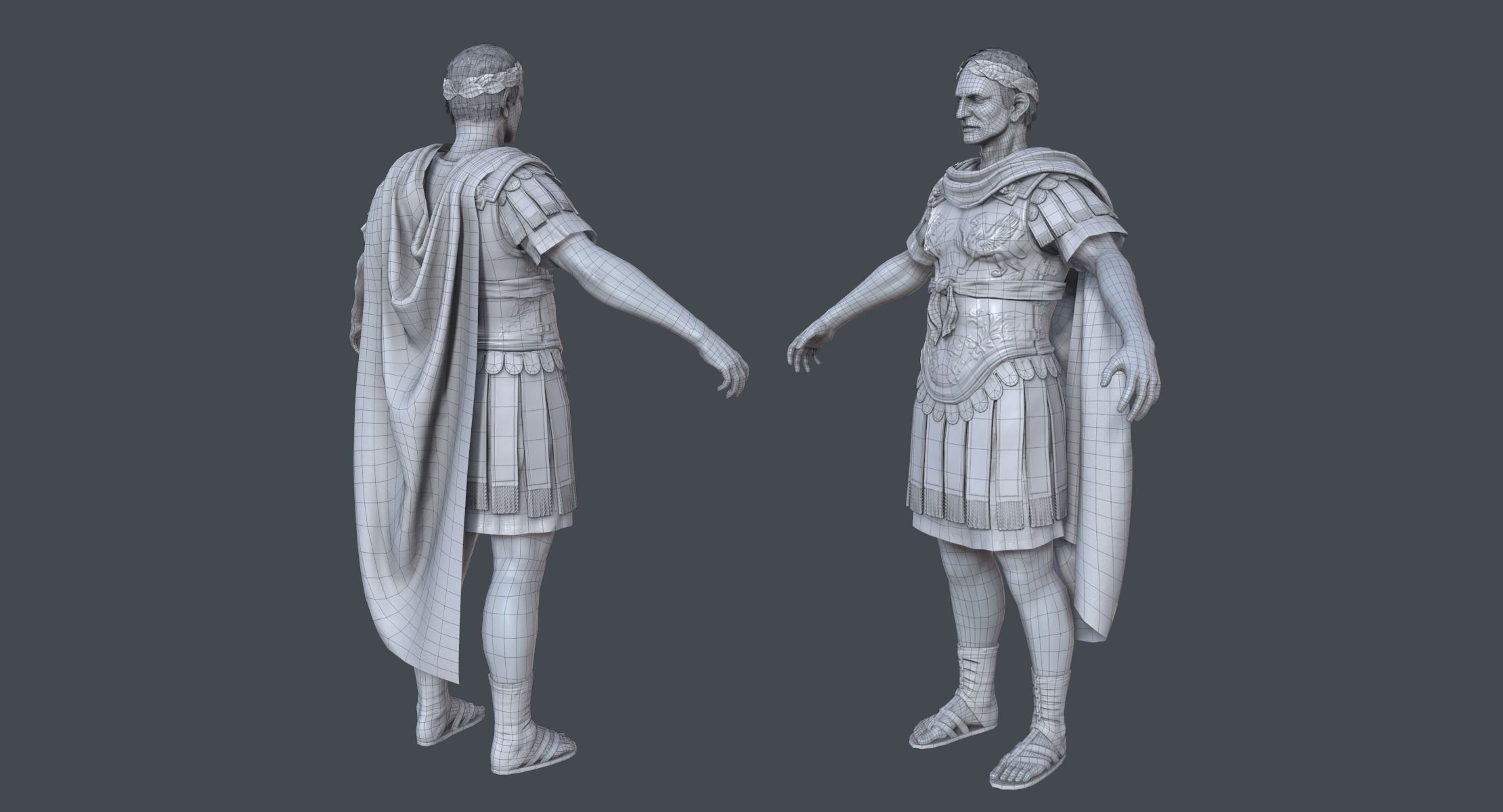 Lowpoly Gaius Julius Caesar Low-poly 3D model_5