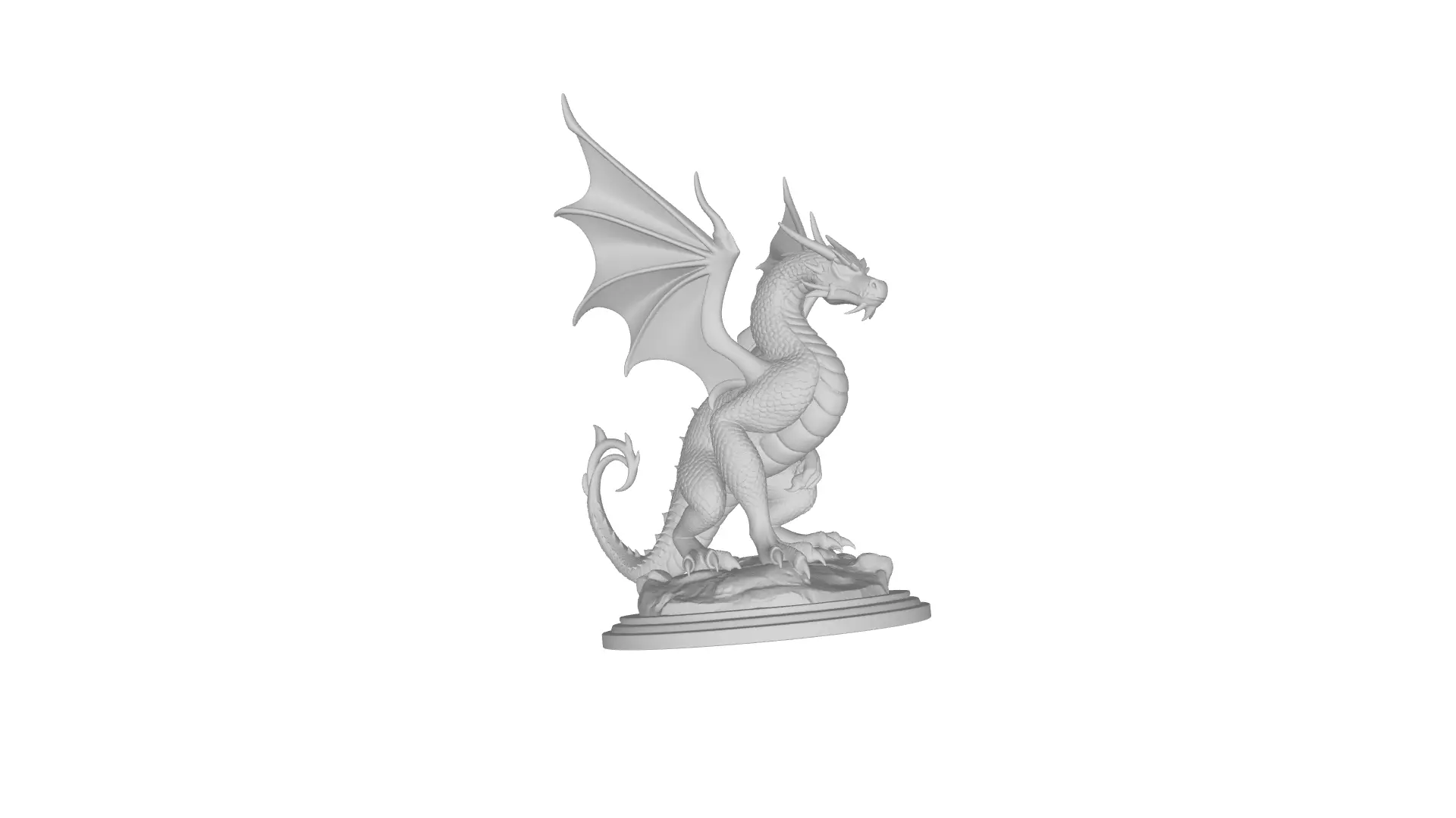 Dragon with base plate Free 3D print model