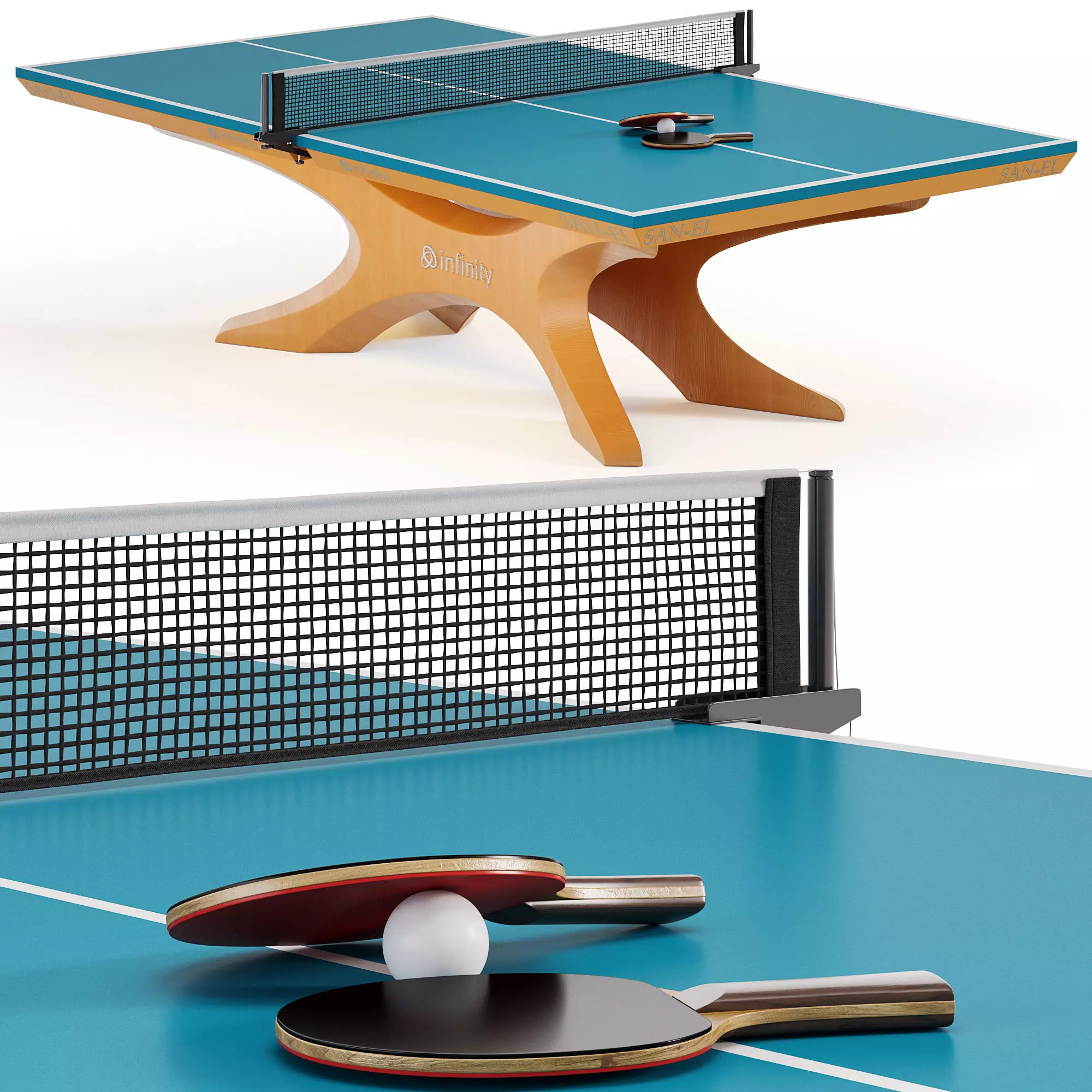 Professional tennis table SAN EI Infinity Rio by Billiardvip Low-poly 3D model
