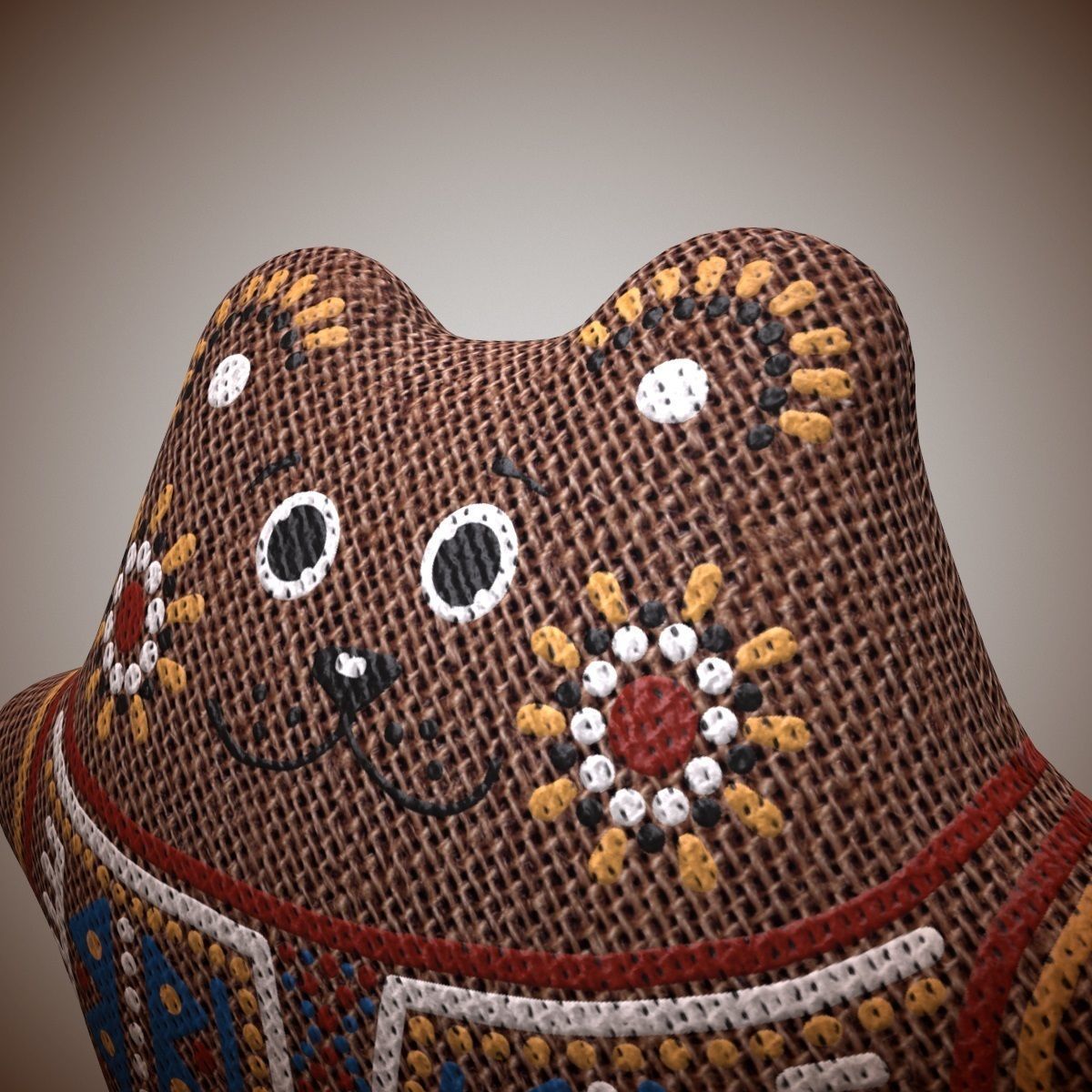 Bear Toy PBR Low-poly 3D model_5