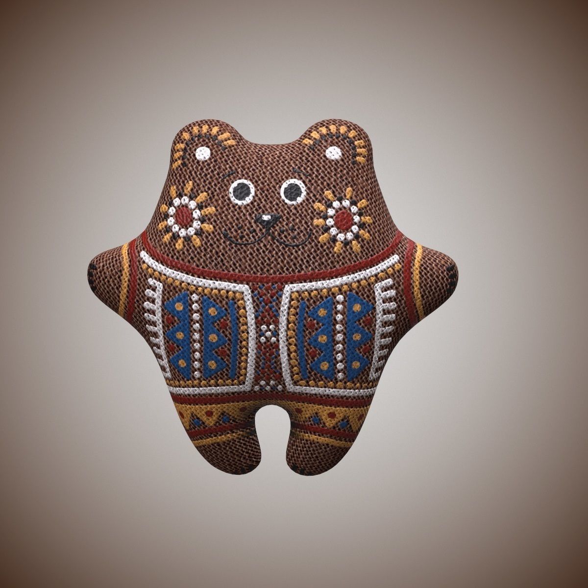 Bear Toy PBR Low-poly 3D model_2
