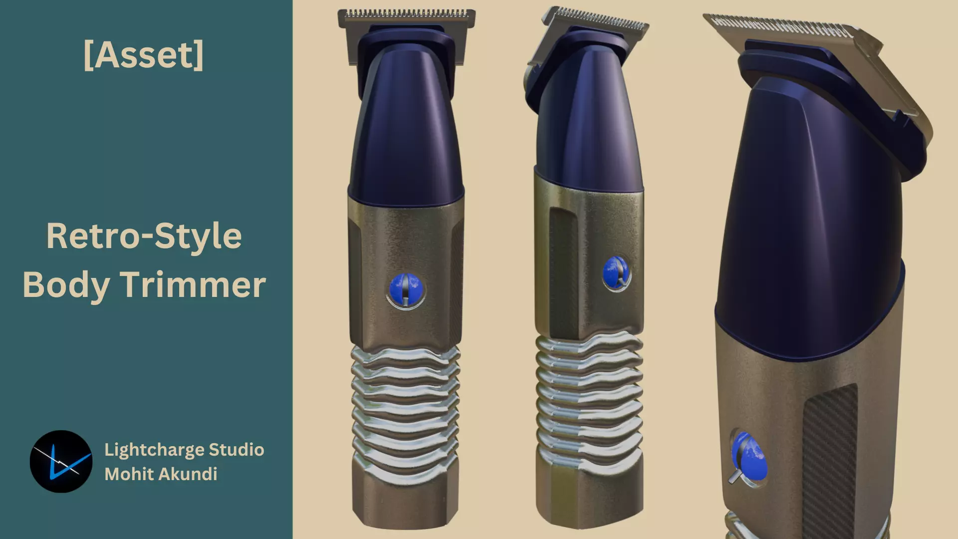Retro-Style Body Trimmer and Shaver Low-poly 3D model