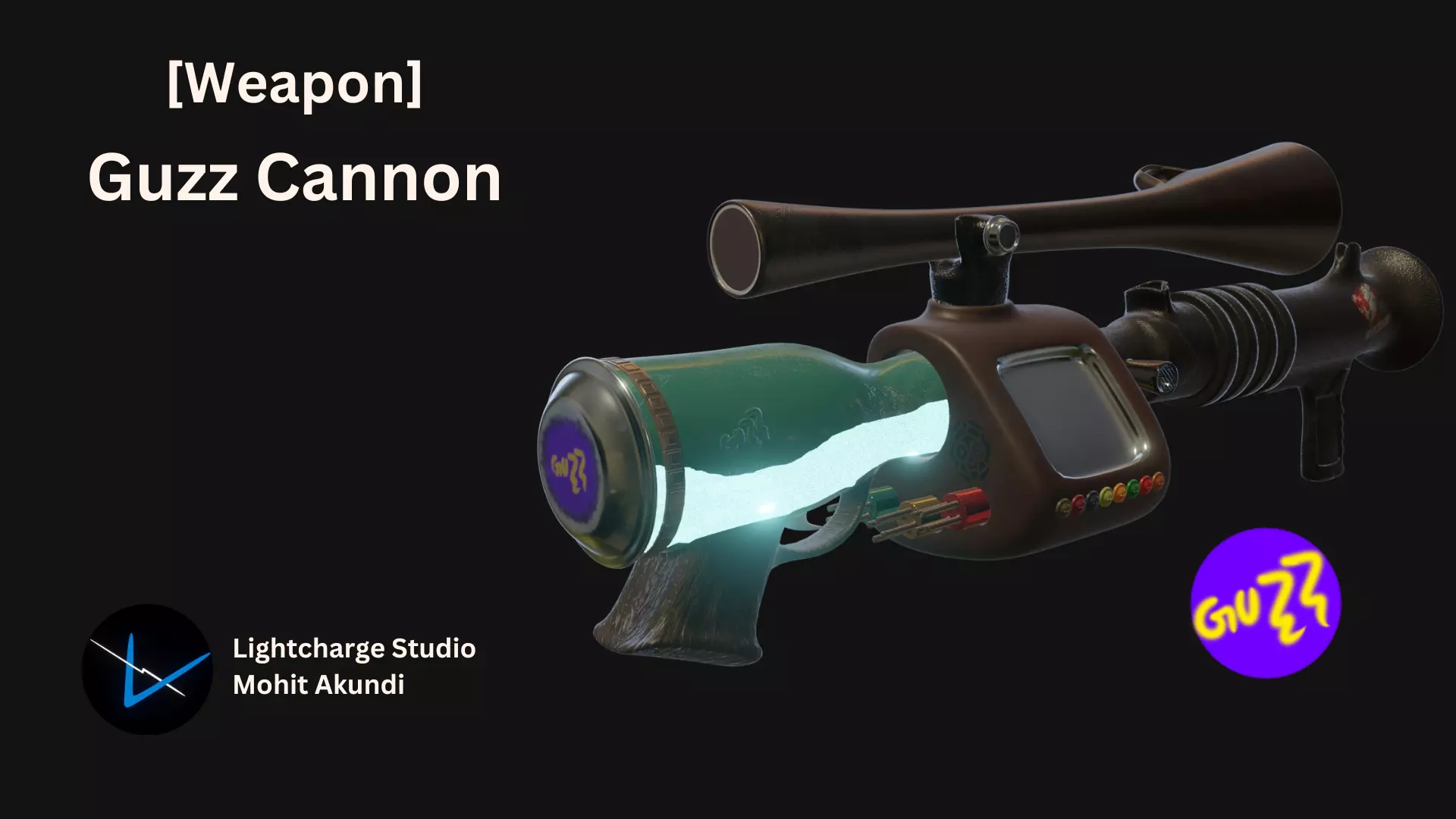 Guzz Cannon Heavy RPG Rocket Launcher 3D model