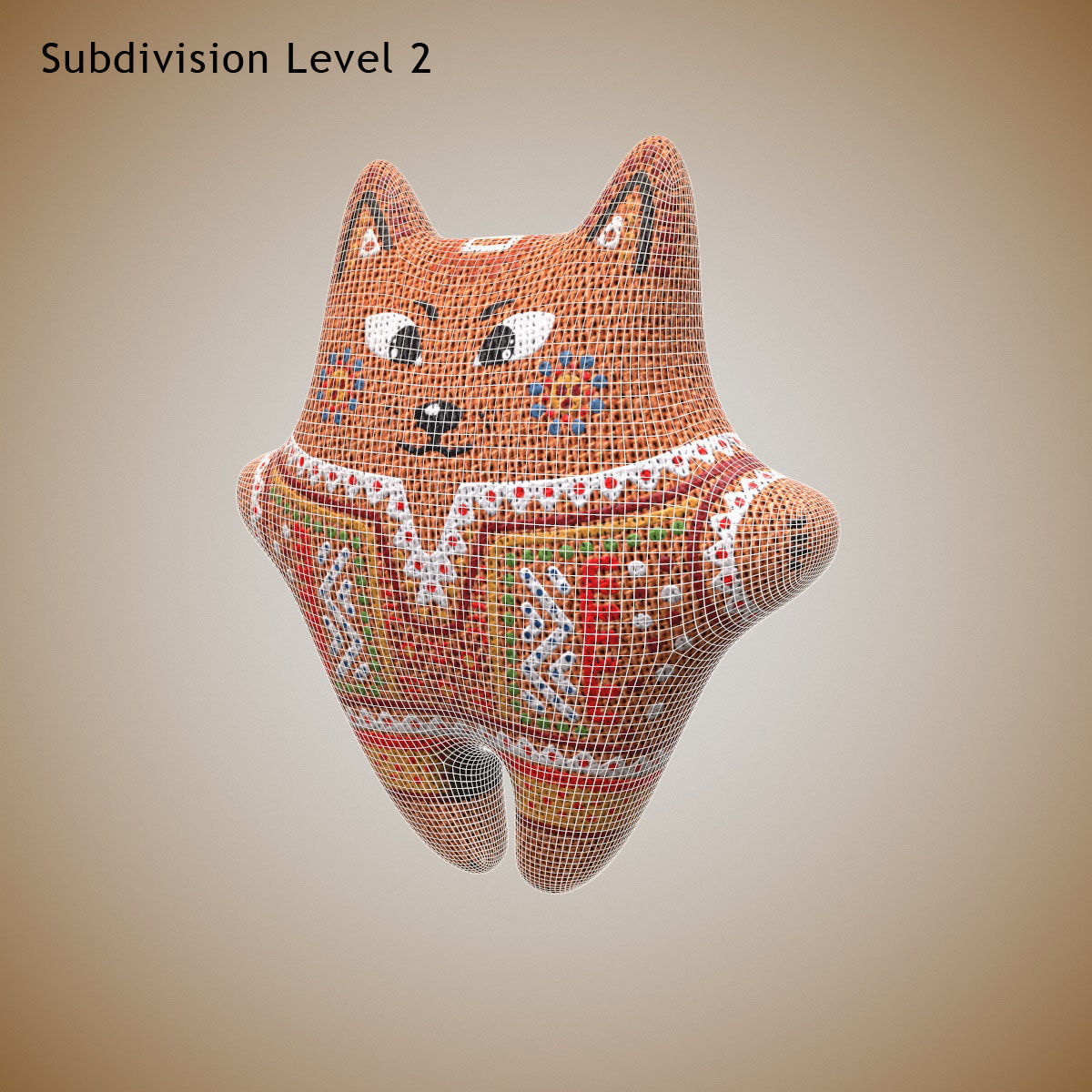 Fox Toy PBR Low-poly 3D model_1