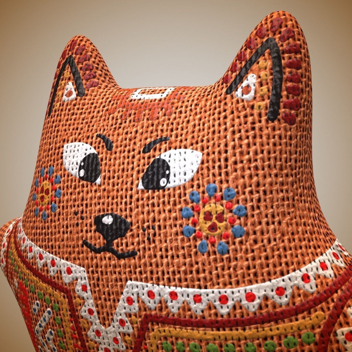 Fox Toy PBR Low-poly 3D model_5