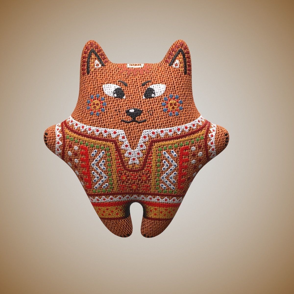Fox Toy PBR Low-poly 3D model_2