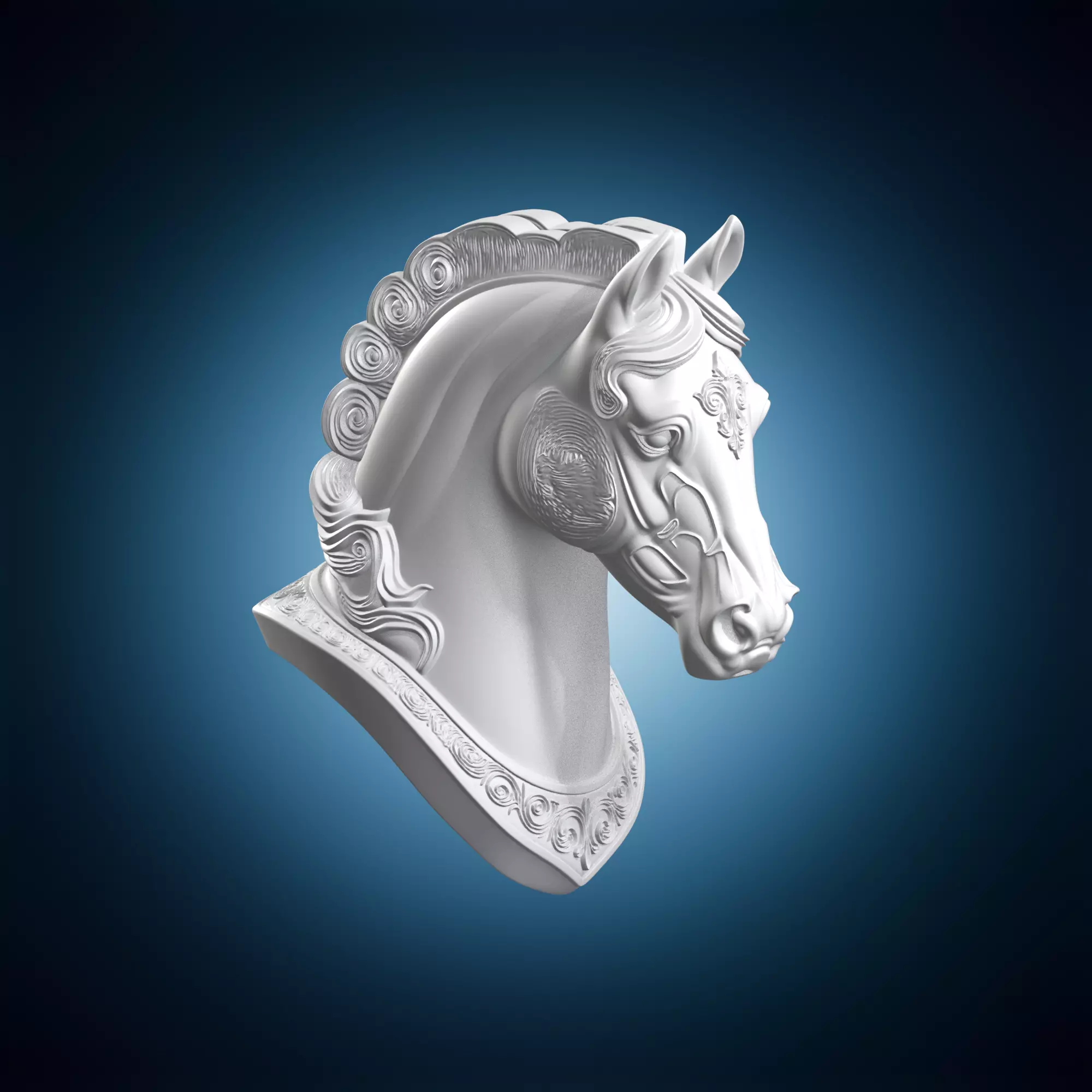 Decorative Horse Head Bust 3D print model