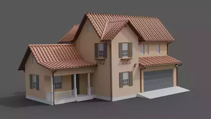 American Low Poly house 3