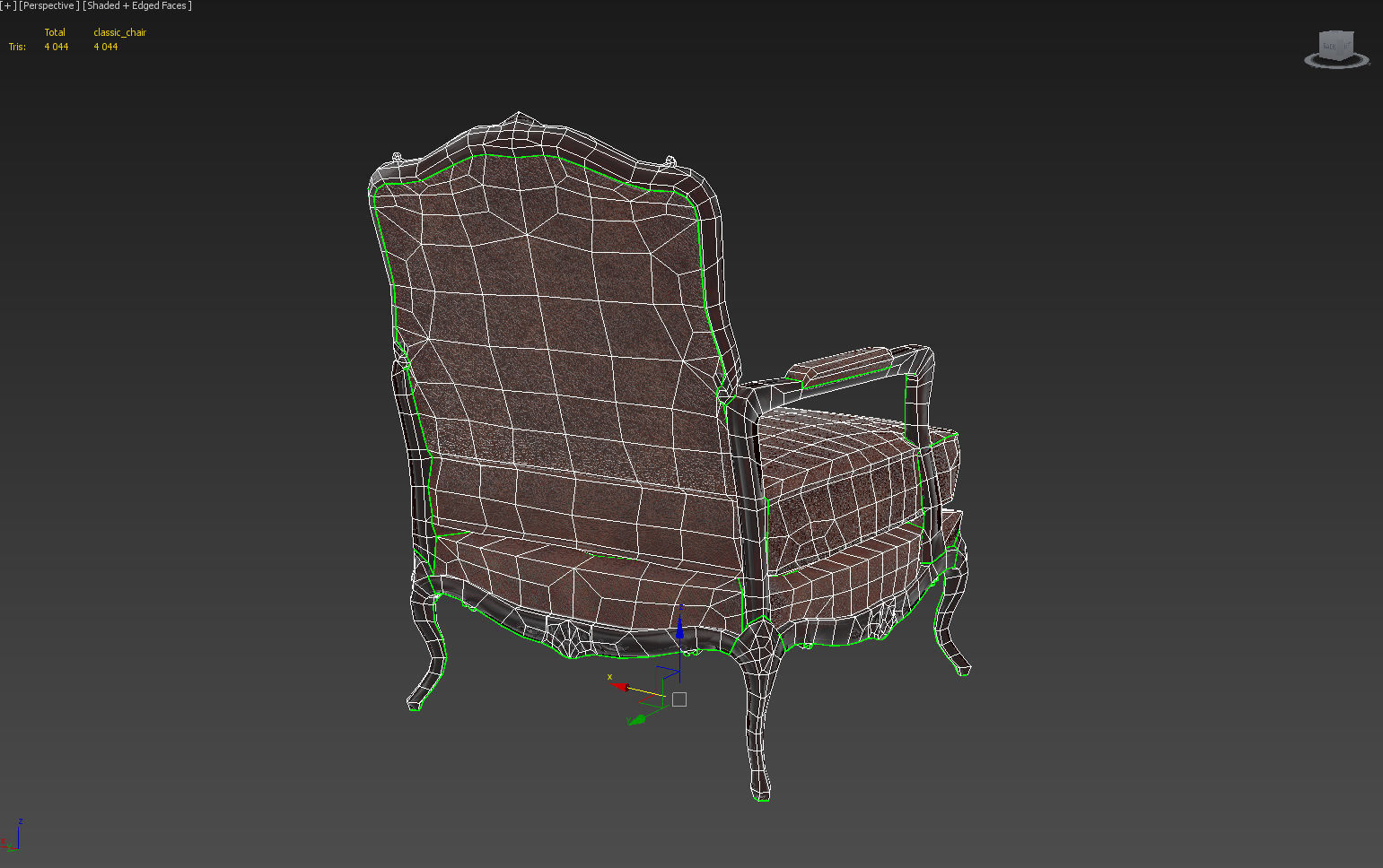 Classic chair lowpoly PBR Low-poly 3D model_8