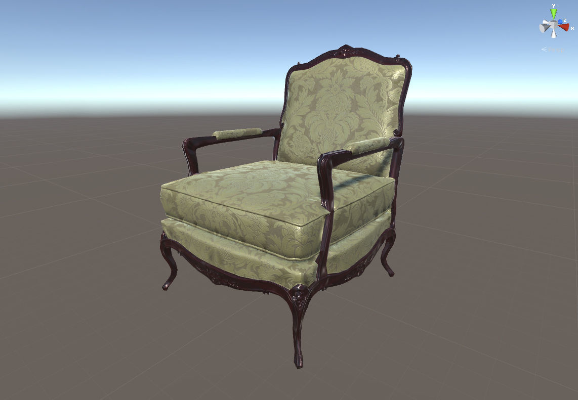 Classic chair lowpoly PBR Low-poly 3D model_3