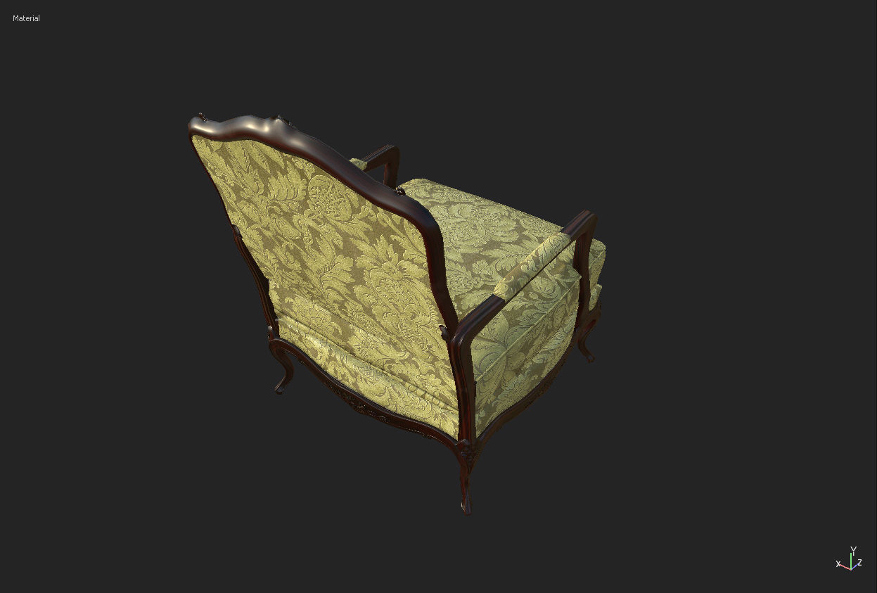 Classic chair lowpoly PBR Low-poly 3D model_12