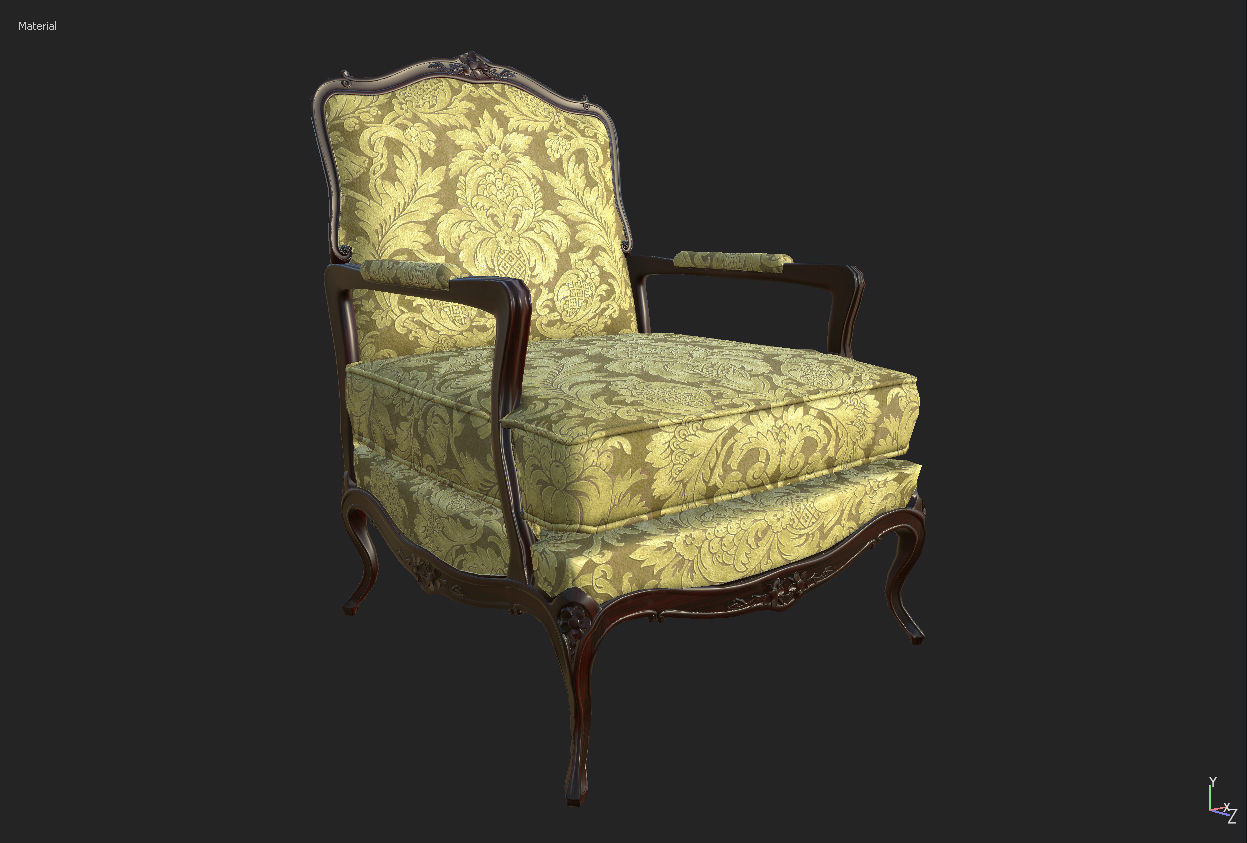 Classic chair lowpoly PBR Low-poly 3D model_10