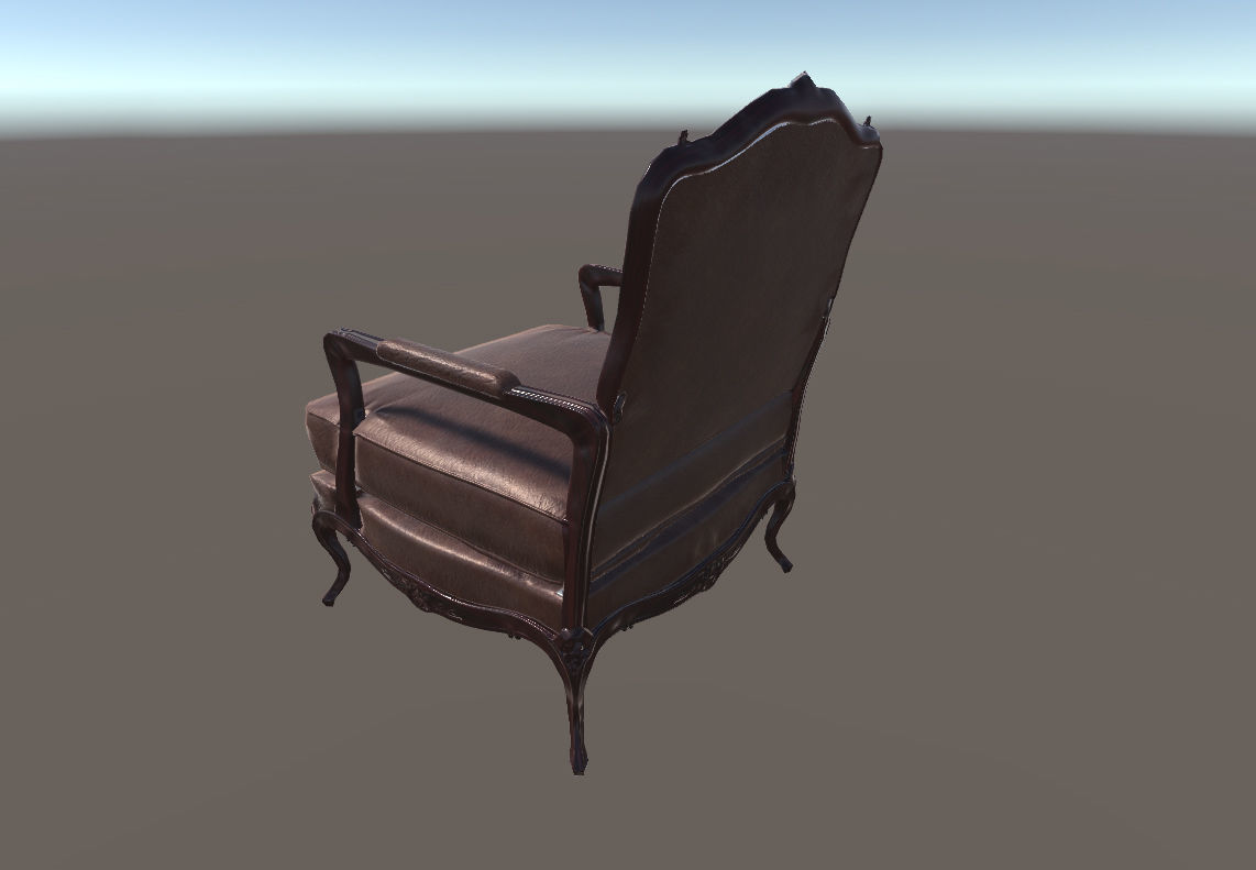 Classic chair lowpoly PBR Low-poly 3D model_17