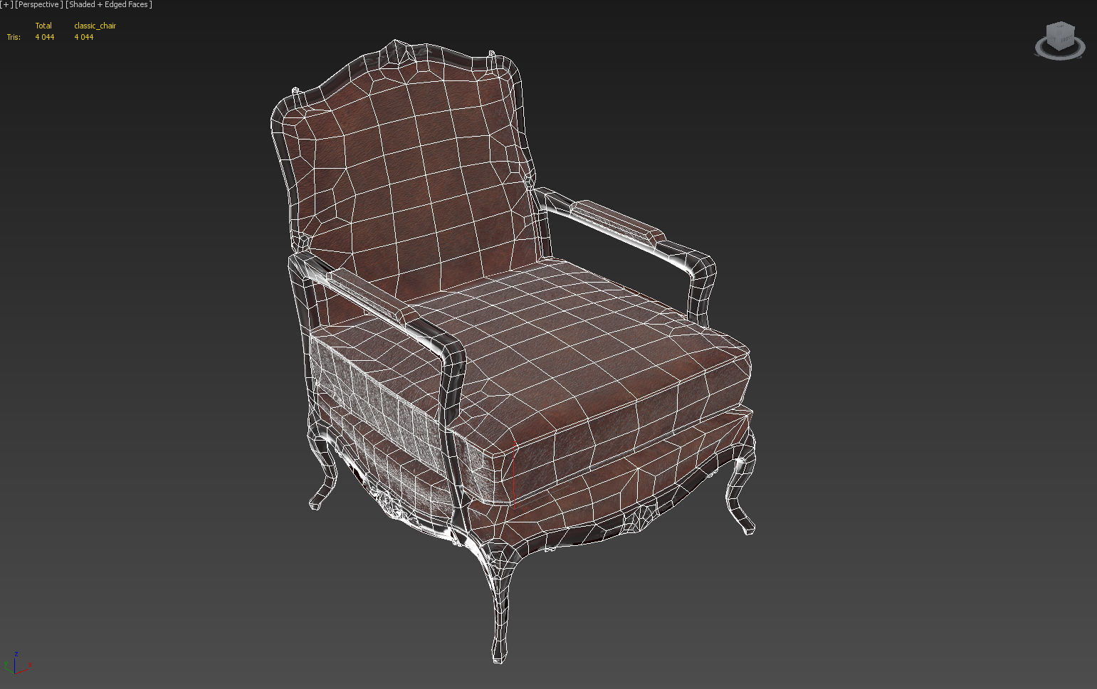 Classic chair lowpoly PBR Low-poly 3D model_7