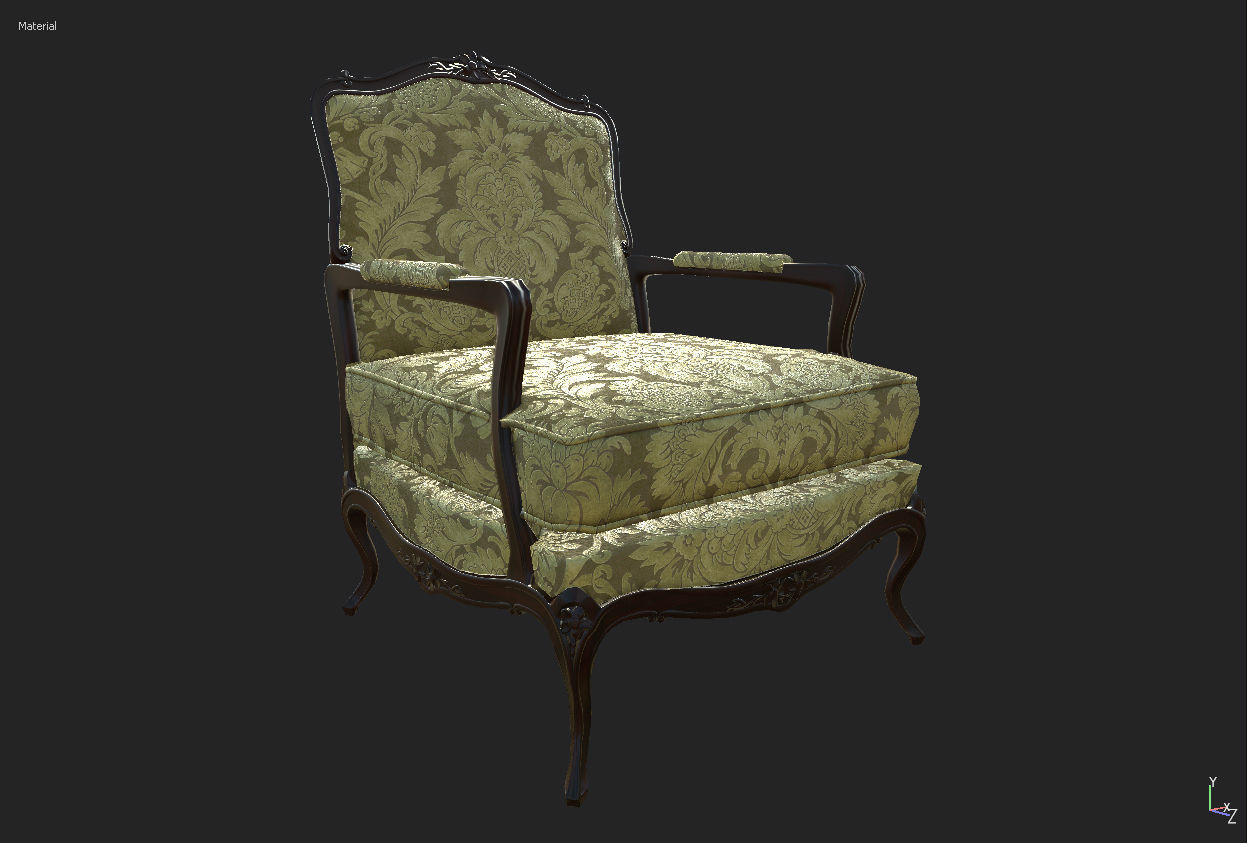 Classic chair lowpoly PBR Low-poly 3D model_11
