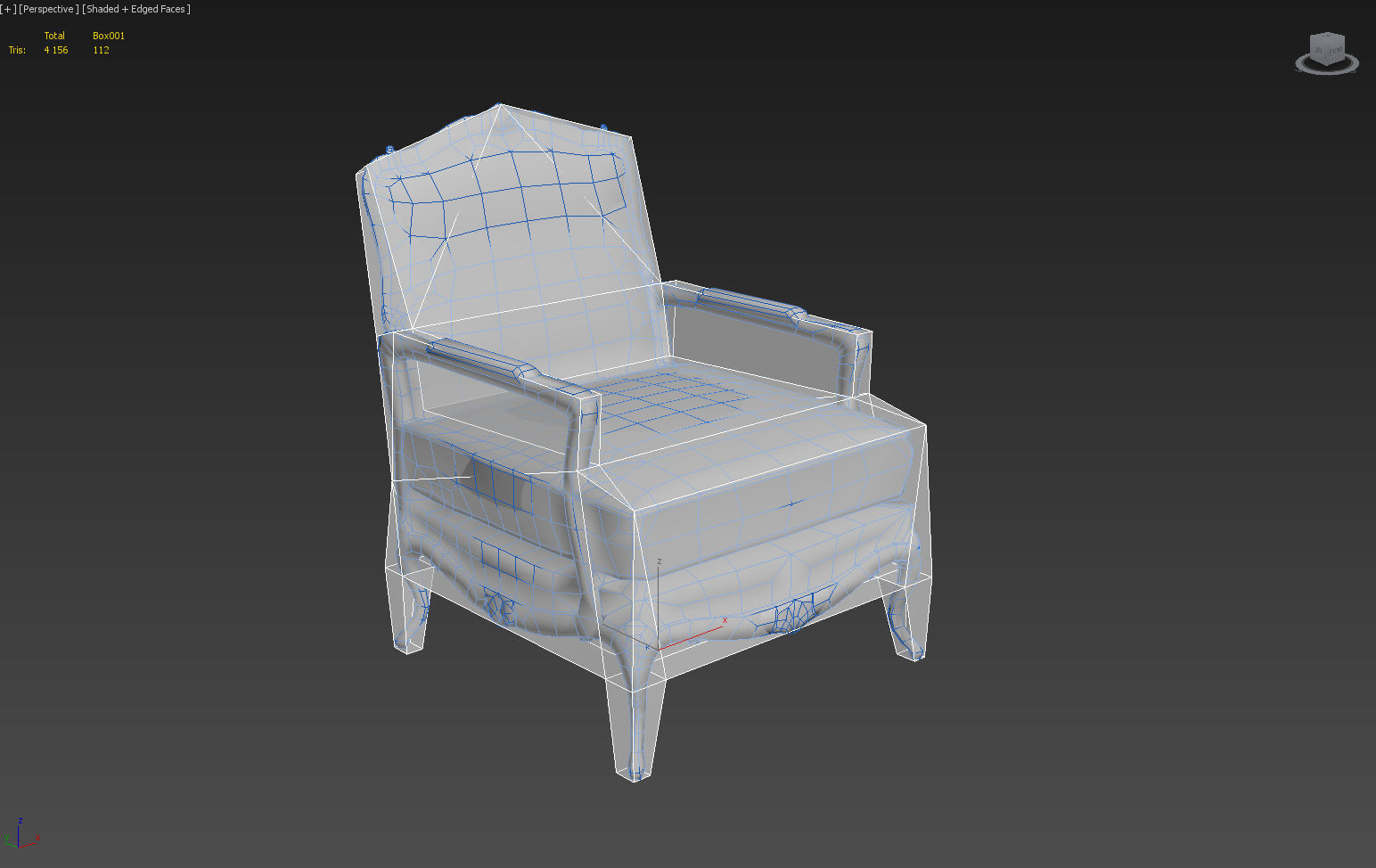 Classic chair lowpoly PBR Low-poly 3D model_16
