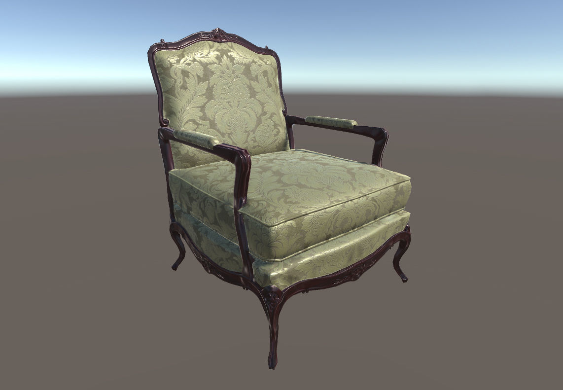 Classic chair lowpoly PBR Low-poly 3D model_2